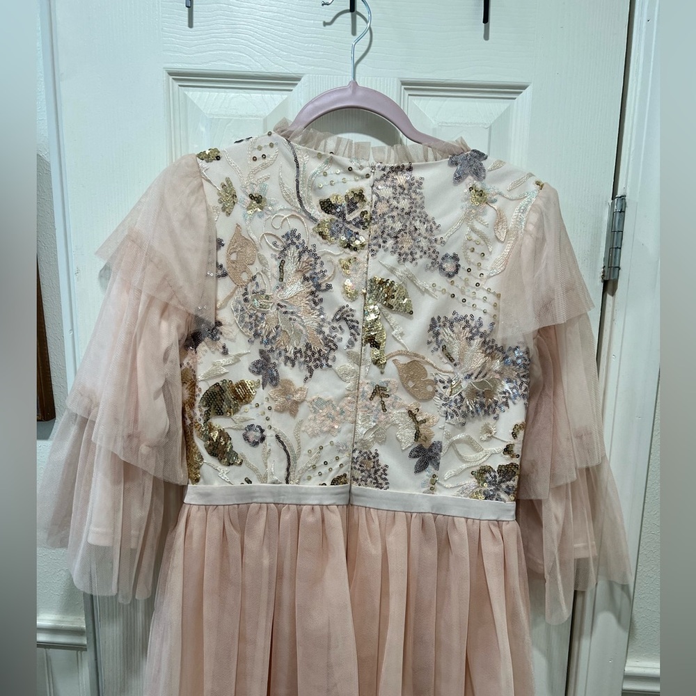 Dainty Jewells Blush Sequin Embroidered Tulle Dress M - Picture 4 of 8